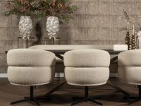 eetkamerstoel beige ronde vormen