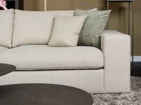 Armleuning breed hoekbank stof beige