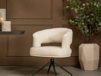 Beige eetkamerstoel draaibaar open rug