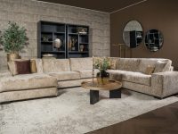 Beige leefhoek bank stof