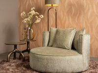 Beige ronde fauteuil