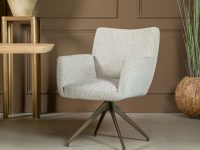 Beige stoel stof met armleuning