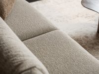 Beige stof hoekbank