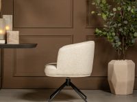 Beige stoffen stoel draaibaar