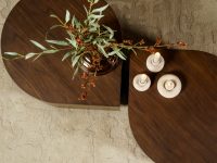 Bruin hout druppel bijzettafel