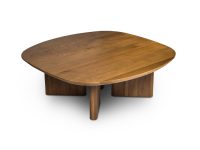 Bruin houten salontafel ronde vormen