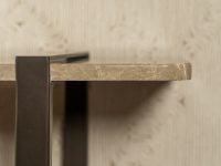 Bruin metalen poot sidetable marmer beige