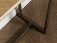 Bruin metalen poot sidetable marmer beige