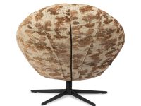 Bruin stof met beige patroon op fauteuil metalen poot