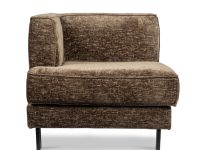 Bruin stoffen fauteuil links