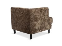 Bruin stoffen fauteuil pootjes zwart