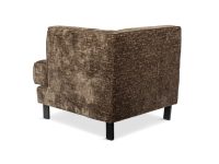 Bruin stoffen fauteuil zwarte pootjes