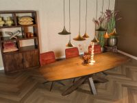 Deens ovale eettafel bruin hout