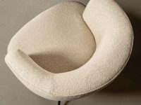 Draaibare eetkamerstoel stof beige