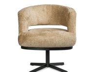 Draaibare eetkamerstoel zwart metaal beige