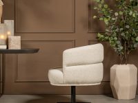 Draaibare eetkamerstoel zwart metaal stiknaad