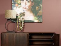 Dressoir bruin hout druk deurtjes