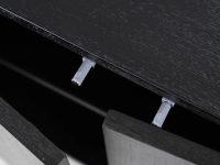 Drukdeurtjes zwarte Tv dressoir hout