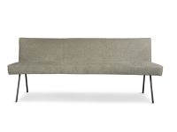 Eetkamerbank beige stof metalen poten zwart