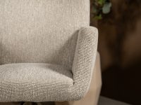 Eetkamerstoel armleuning beige stof