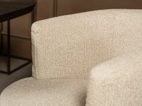 Eetkamerstoel beige stof draaibaar leuning