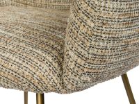 Eetkamerstoel stof beige gouden poten