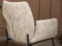 Eetkamerstoel stof beige met vaste poot