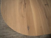 Eettafel eiken ronde hoek