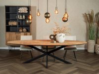 Eettafel hout bruin ovaal