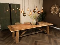 Rechthoekig eettafel hout naturel bruin