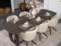 Eettafel op maat hout bruin ovale pot