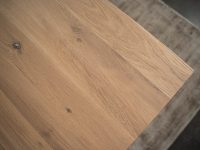 Eiken eettafel bruin rechte hoek