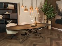 Eiken verjong eettafel bruin