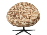 Fauteuil Kuip rond stof patroon draaibaar