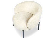 Fauteuil beige stof met metalen poot