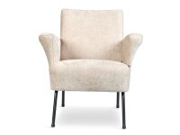 Fauteuil beige stof zacht met armleuning