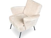 Fauteuil met armleuning stof beige naturel