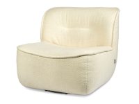 Fauteuil stof crème draaibaar onderstel zwart