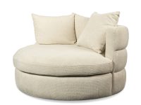 Fauteuil stof naturel beige draaibaar