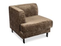 Fauteuil stoffen bruin armleuning links
