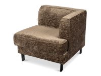 Fauteuil stoffen bruin armleuning rechts