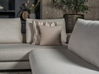 Grijs beige hoekbank kussens