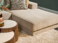 Grijs beige hoekbank ligelement stof