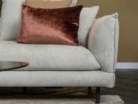 Grijs beige hoekbank smalle armleuning