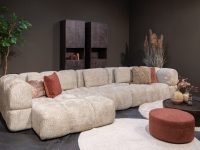 Hoekbank blok laag op de grond velvet