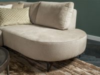 Ronde vormen hoekbank stof licht grijs beige