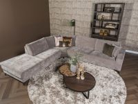Hoekbank stof grijs trapeze hoek