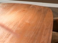 Eettafel bruin hout unieke poot