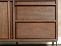 Laden bruin hout opbergkast