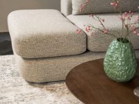 Liggedeelte hoekbank beige stof